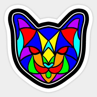 cat head in geometric style Sticker